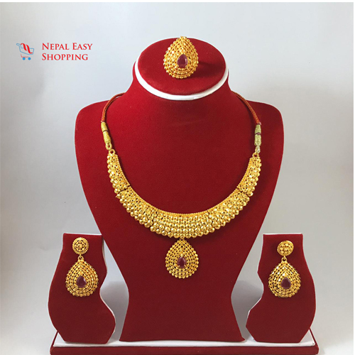 Panchdhatu Gold Plated Rani Haar with Earring Set