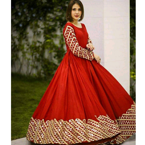 Red Embroidered Semi Stitched Georgette Lehenga With Shawl For Women
