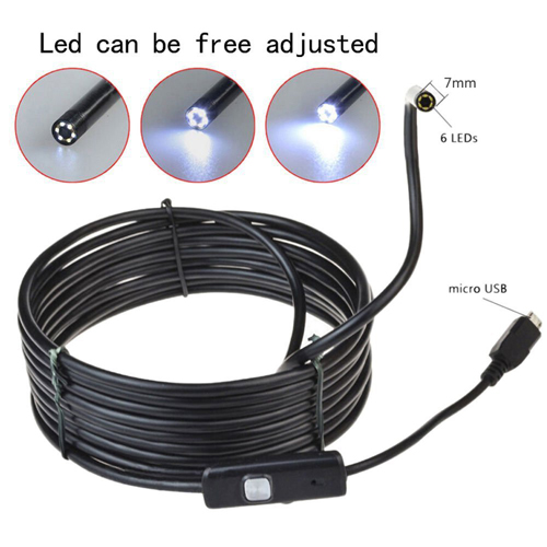 An97 Waterproof Micro Usb Endoscope Snake Tube Inspection Camera With 6 Led