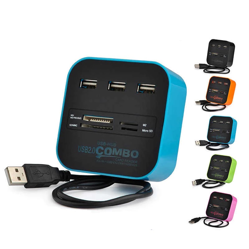 All In One Card Reader With 2.0 Usb Hub
