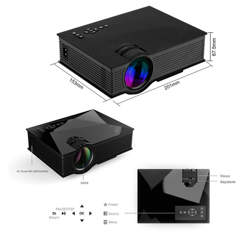 Uc68B Wifi Led Projector Home Theater For Laptop/Mobile Phone/Tv Beamer Mini-Led Projector