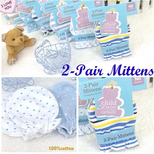 2-pair Set Mittens Boy/girl Baby Gloves (0-5) Month