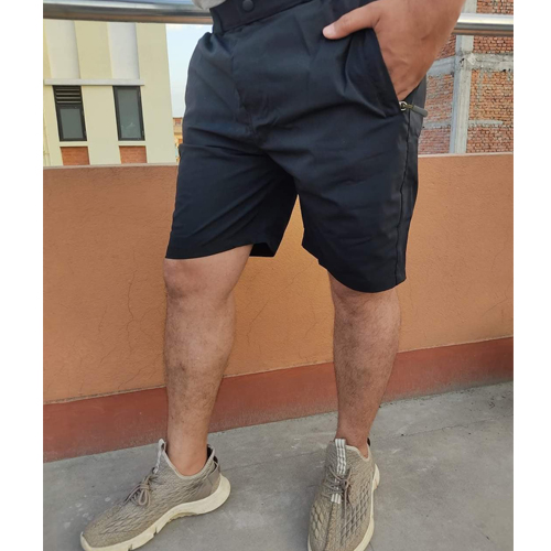 Men's Regular Black Fit Cotton Woven Shorts