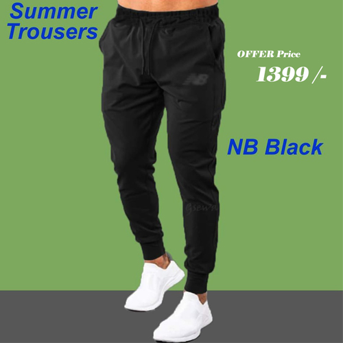 Men's Summer Black Relaxed Fit Sweatpants