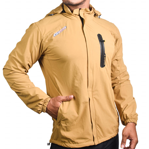 Yellow Cotton Windcheater Jackets For Men's