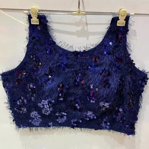 Blue Sequin Work Readymade Blouse