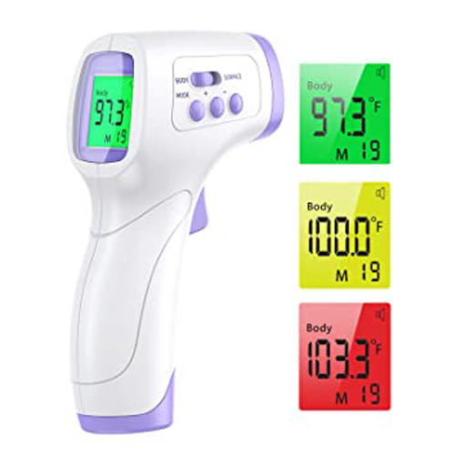 Forehead Thermometer for Adults, WISHDREAM Non Contact Forehead Thermometer for Fever, Infrared Thermometer for Adult Baby Kid Forehead, Ear and Body Temperature, with LCD Display Fever Alarm