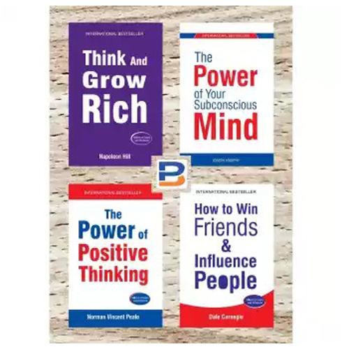 Set Of 4 Self-Help Books (Think and grow rich, The power of your subconscious mind, The power of positive thinking & How to win friends & Influence People)