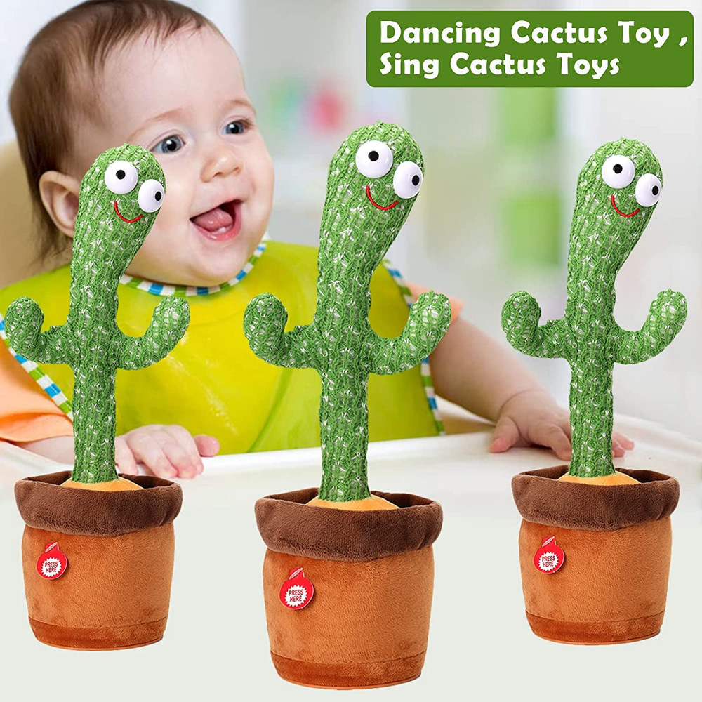 Dancing Cactus Plush Toys With Light Musical Baby Toys Sing Repeat Dance & Recording