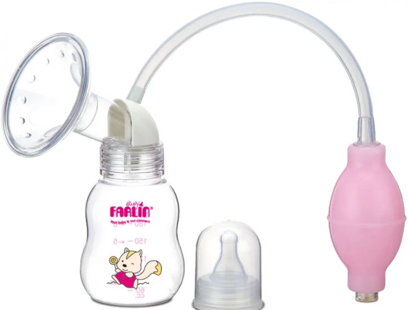 Farlin Manual Plastic breast Pump With Bottle