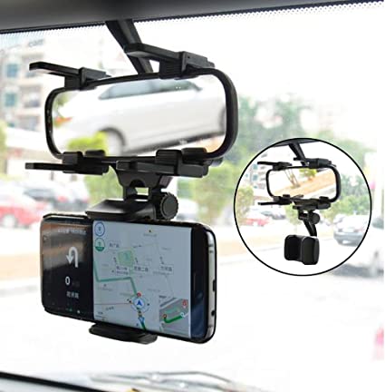 Universal Car Rearview Mirror Mount Stand Holder Clip for Smart Phones
