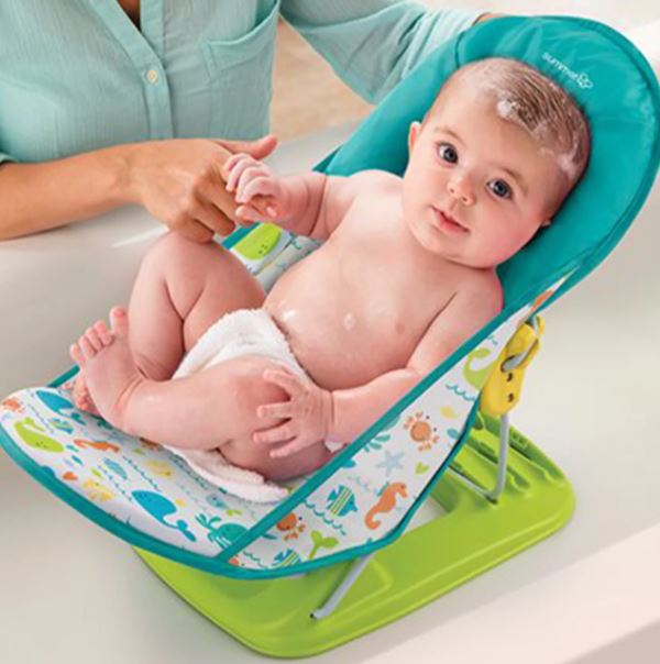 Deluxe Baby Bather Chair with Pillow Green