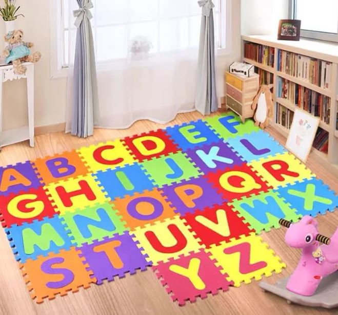 Kids Mini Alphabet Puzzle Foam Interlocking Learning Educational Alphabet Mat 30x30cm