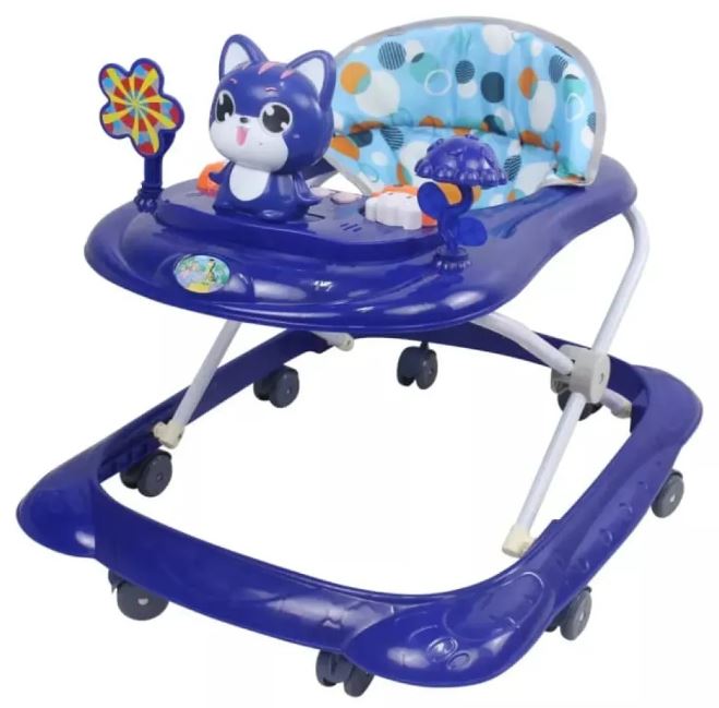 Baby Height Adjustable and Foldable Walker With Music And Toys with Wheels