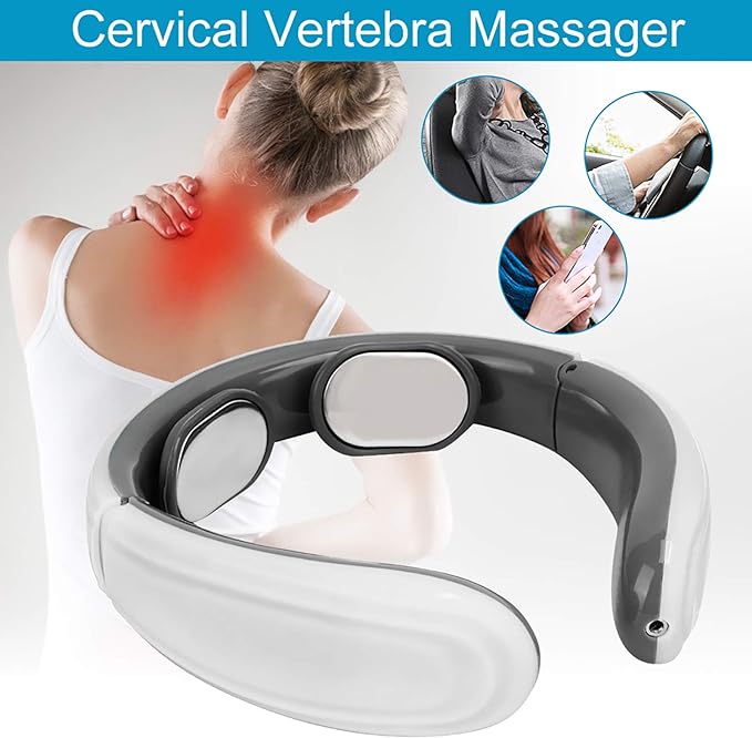 Electric Neck Massager with Usb Charging Cervical Massage Instrument with 6 Modes and 9 Intensities Adjustments