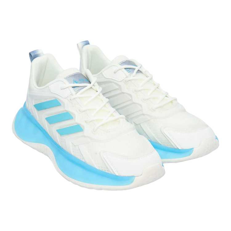Medium Width, Round Toe, Synthetic Sport Sneakers with Lace-Up Closure, Light blue Color
