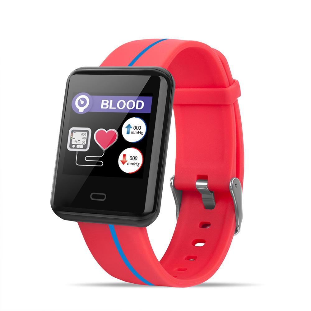 Waterproof Smart Watch Pedometer Heart Rate Blood Pressure Monitor Fitness Smart Bracelet - Red