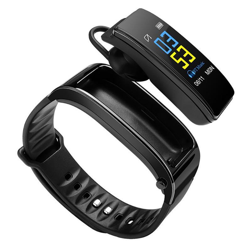 Waterproof Y3 Plus Color Screen Smart Bracelet Bluetooth Wireless Earbuds Black