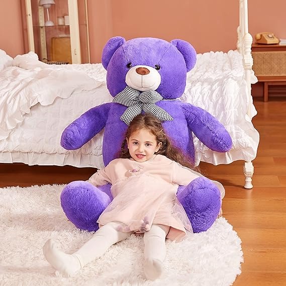 Purple Soft 3ft Hugable Stuffed Cute Premium Quality Teddy Bear