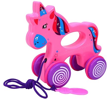 Kids Pull Along Unicorn Animal Pull Toy for Toddler Boys and Girls