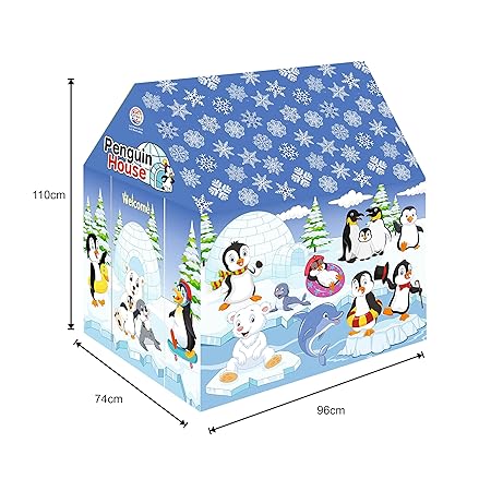 Kids Play Tent House Jumbo Size, Light Weight for Kids 3-10 Years Girls and Boys (Penguin House)