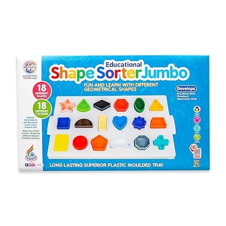 Kids Shape Sorter Jumbo Educational Learning of 18 Different Shapes & Colours