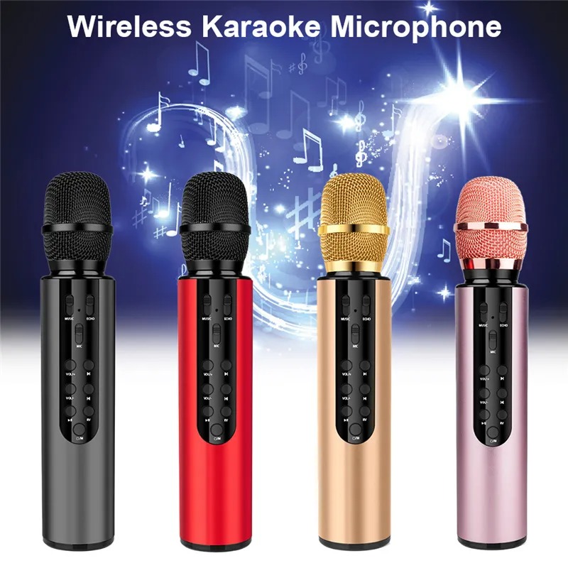 M6 Handheld Speaker Karaoke Microphone Wireless Mic Condenser Microphone Professional