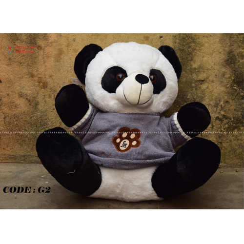 Sitting Panda Soft Toy Teddy Bear Toy (Small, Black/White)