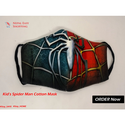 Spiderman Printed Cotton Cloth Face Mask Bundle For Kids