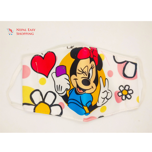 Minnie Mouse Printed Cotton Cloth Face Mask Bundle For Kids