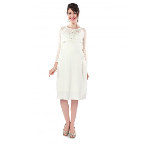 Nine White Maternity Nursing Dress 5188 Xl Size