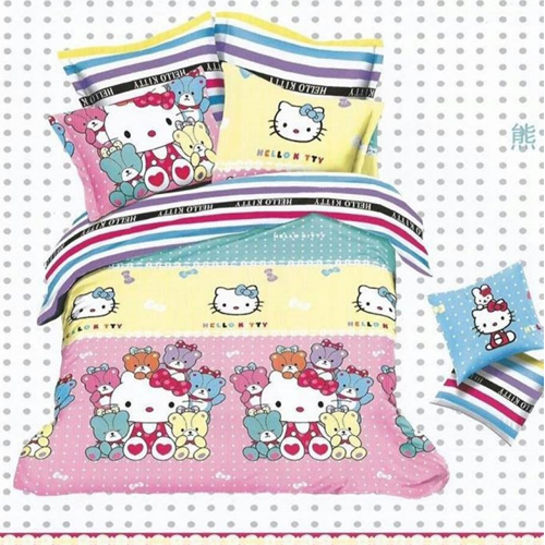 Hello kitty King Sized Bed Sheet  2 Pillow Covers