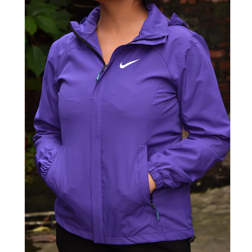 Women's  Nike Purple Hooded Wind Resistant/Water Repellent Windbreaker Jacket