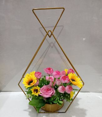 Portable Hanging Gold Flower Vase for Party Home Decor Wedding Gifts, Wedding Centerpieces for Tables, Flower Holder Centerpiece