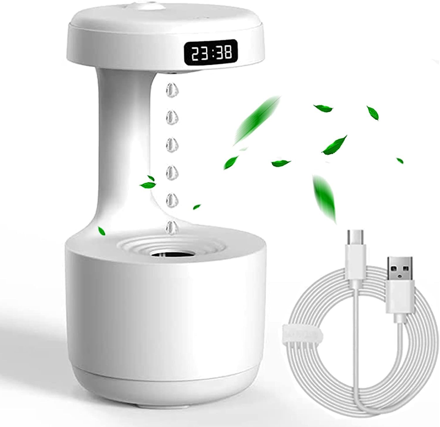 Anti Gravity Water Droplet Humidifier with Creative Air Aromatherapy and Led Display 800ml