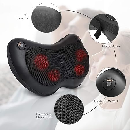 Premium Thermo Magnetic Therapy Car and Home Massage Neck and Back Pillow
